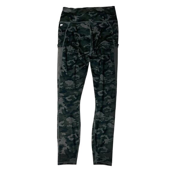 Fabletics Powerhold Leggings High Waist Women M Athleisure Charcoal Camo Pockets - Picture 2 of 9